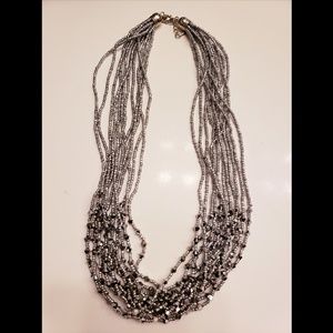 Multi strand beaded bling necklace